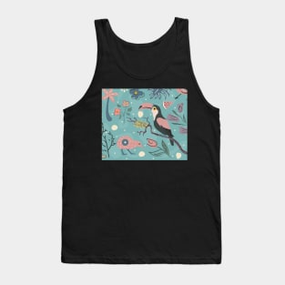 Sweet Bird Pattern Tank Top